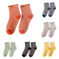 thumbnail image 1 of Xijirk Women Ruffle Plaid Crew Socks Soft Retro Gingham Check Mid Calf Socks for Daily Casual Wear Size:One Size, 1 of 5
