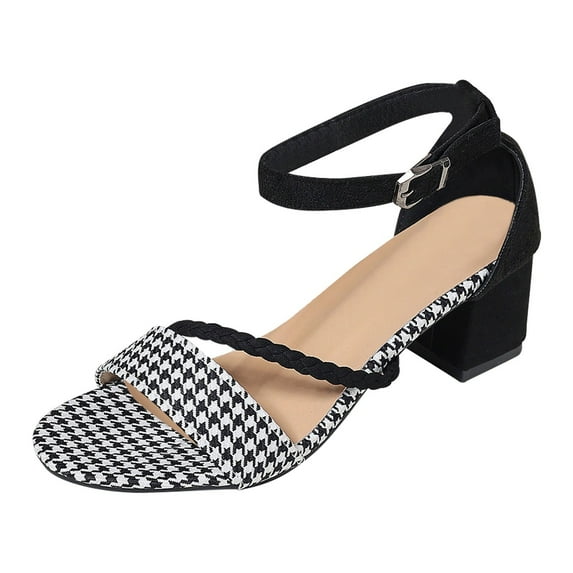 Xijirk Women Sandals Casual Work and Vacation Open Toe Design One Strap Closure Women Sandals Ideal for Summer Outfits Comfortable Mid Heel Everyday Use,White,7.5
