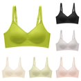thumbnail image 1 of Xijirk Women Seamless Bra Jelly Thin Adjustable Straps Wirefree V Neck for Daily Home Wear,Green,XXL, 1 of 9