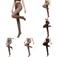 thumbnail image 1 of Xijirk Women Smooth Solid Sheer Footed Pantyhose High Stretch Thin Hosiery Tights for Daily Dating Evening Formal Outfit Wear,Brown,M80G, 1 of 9