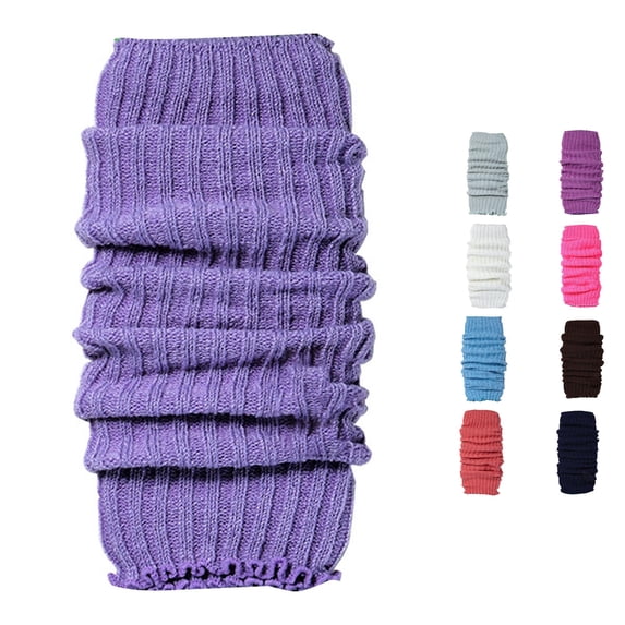 Xijirk Women Solid Rib Knit Leg Warmers Slouchy Ruffle Hem Calf Y2K Fashion Accessories Hot Pink,One Size
