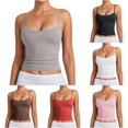 thumbnail image 1 of Xijirk Women Spaghetti Strap Crop Top Neck Slim Fit Ruched Side Tank Top for Casual Daily Sports Outdoor Wear,Grey,XXL, 1 of 6