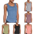 thumbnail image 1 of Xijirk Women Square Neck Sleeveless Tank Top Soft Curved Camisole for Yoga Workout Daily Wear,Blue,L, 1 of 6