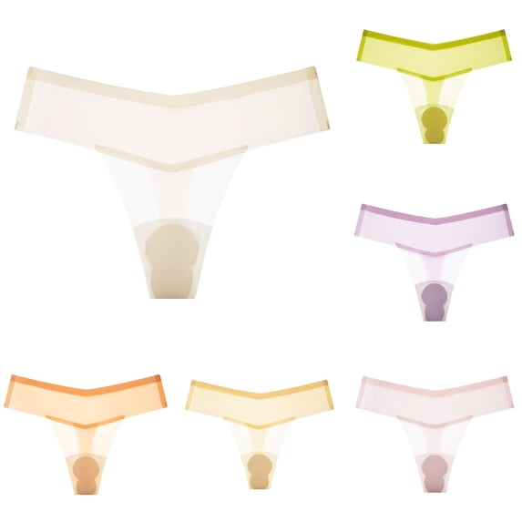 Xijirk Women Thong Panties Low‑Rise Seamless No‑Show Underwear for Daily Wear and Under Tight Outfits,White,L