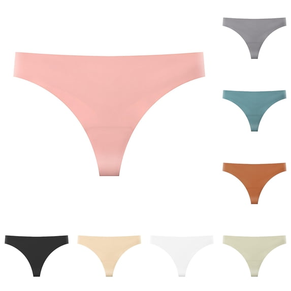 Xijirk Women Thong Panties Low‑Rise SeamlessCut Stretchy Underwear for Daily Wear and Under Tight Outfits,Pink,S