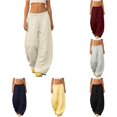 thumbnail image 1 of Xijirk Women Wide Leg Sweatpants with Elastic Drawstring Waist Loose Fit Side Pockets for Streetwear Casual Daily Wear,Beige,L, 1 of 5