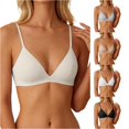 thumbnail image 1 of Xijirk Women Wirefree Bralette with Triangle Cup Slim Shoulder Strap Seamless Construction for Daily Wearing and Simple Outfit Matching,Beige,L, 1 of 4