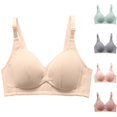 thumbnail image 1 of Xijirk Women Wirefree Maternity Bra Front Snap Opening Ribbed Texture Adjustable Straps Nursing Bralette for Breastfeeding Daily Use,Beige,38, 1 of 4