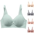 thumbnail image 1 of Xijirk Women Wirefree Maternity Bra Front Snap Opening Ribbed Texture Adjustable Straps Nursing Bralette for Breastfeeding Daily Use,Blue,38, 1 of 4