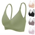thumbnail image 1 of Xijirk Women Wireless Bra Seamless V Neck Adjustable Maternity Straps Soft Stretch for Nursing Daily Wear,Green,XL, 1 of 9