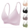 thumbnail image 1 of Xijirk Women Wireless Bra Seamless V Neck Adjustable Maternity Straps Soft Stretch for Nursing Daily Wear,Pink,M, 1 of 9