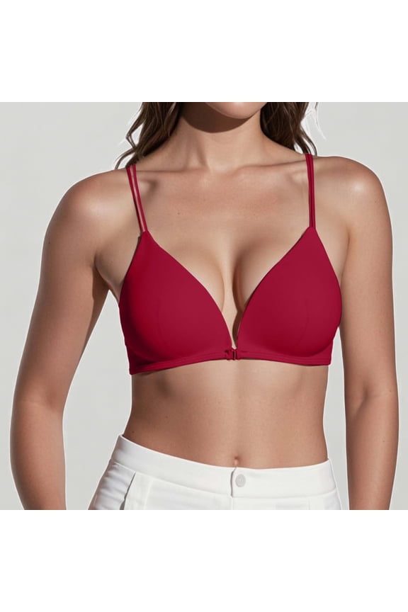 Xijirk Women Wireless Bra Thin French Triangle Cup Slim Strap Summer Fit ,S
