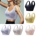 thumbnail image 1 of Xijirk Women Wireless Floral Lace Mesh Bra with Wide Vest Straps for Everyday Comfort Wear,Light Blue,XL, 1 of 6