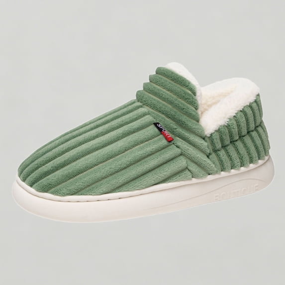 Xijirk Women's Cozy Winter Slippers Closed Back Vertical Ridged Flat Base Sole Indoor Slippers,11