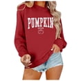 thumbnail image 1 of Xijirk Women's Crewneck Sweatshirt Pumpkin Spice Letter Pumpkin Print Long Sleeve Loose Fit Casual Pullover for Fall Daily Wear,L, 1 of 4