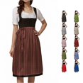 thumbnail image 1 of Xijirk Women's Dirndl Dress Traditional Bavarian Short Sleeve Dot Vertical Line Midi Apron Costume for Oktoberfest Cosplay Theme Party,M, 1 of 8