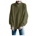 thumbnail image 1 of Xijirk Women's Pullover Sweaters Off Shoulder Knitted Long Sleeve Loose Casual Cozy Women's Pullover Sweaters for Outerwear Wear,Army Green,L, 1 of 4