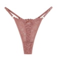thumbnail image 1 of Xijirk Women's Lace Thong Panties Low Rise Adjustable Strap Underwear with Bow Accent,S, 1 of 2