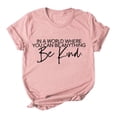 thumbnail image 1 of Xijirk Women's Letter Print T Shirts Short Sleeve Round Neck Casual Chic Lightweight Women's Letter Print T Shirts for Casual Wear,Pink,3XL, 1 of 2