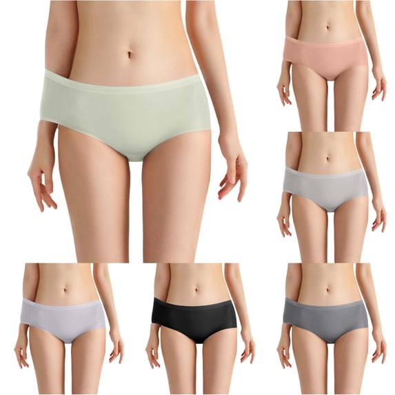 Xijirk Women's Low Waist Brief Panties Lightweight Plain Knit Underwear with Seamless Smooth Edges for Daily Casual Wear,Green,L