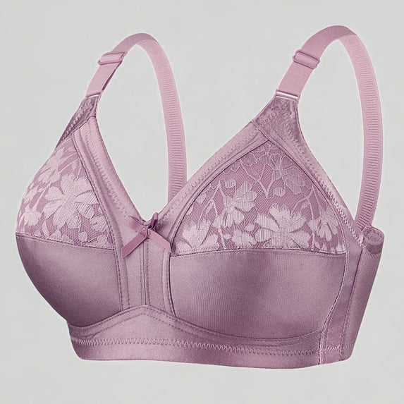 Xijirk Women's Plus Size Lace Underwire Bra Full Figure Comfort Support T-Shirt Bra with Side Coverage,38