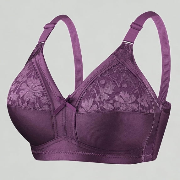 Xijirk Women's Plus Size Lace Underwire Bra Full Figure Comfort Support T-Shirt Bra with Side Coverage,46