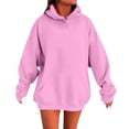 thumbnail image 1 of Xijirk Women's Pullover Hoodies Drop Shoulder Solid Color With Front Pockets Stylish Lightweight Women's Pullover Hoodies for Weekend Comfort,RD1,3XL, 1 of 5