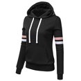 thumbnail image 1 of Xijirk Women's Pullover Hoodies Striped Long Sleeve Casual With Pocket Breathable Lightweight Women's Pullover Hoodies for Work Casual,Black,3XL, 1 of 4