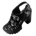 thumbnail image 1 of Xijirk Women's Sandals Summer High Heel Platform Toe Casual Beach Shoes with Buckle Closure Women's Sandals for Outdoor Party School Wear and Comfortable Use,Black,7, 1 of 6