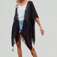 thumbnail image 1 of Xijirk Women's Sheer Chiffon Swimsuit Coverup Loose Kimono Cardigan with Tassel Beach Cover Up,One Size, 1 of 5