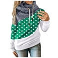 thumbnail image 1 of Xijirk Women's Sweatshirt Tops Long Sleeve Hooded Contrast Color Casual Lightweight Women's Sweatshirt Tops for Cool Days,Green,2XL, 1 of 6