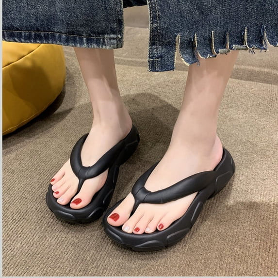 Xijirk Women's Thick Sole Flip Flops Arch Support Casual Comfortable Sandals Summer Beach Thong Slippers,6.5