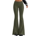 thumbnail image 1 of Xijirk Womens High Waist Flare Pants Solid Stretchy Knit Bell‑Bottom Casual Trousers No Pockets Size:L, 1 of 5