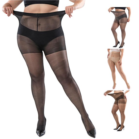 Xijirk Womens High Waist Plus Size Control Top Sheer Pantyhose Super Stretch Hosiery for Daily Casual All Day Wear,A,One Size