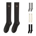 thumbnail image 1 of Xijirk Womens Knee High Socks Black Bow Embroidered Cotton Crew Socks Size:One Size, 1 of 4