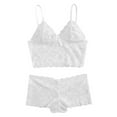 thumbnail image 1 of Xijirk Womens Lace Bra and Briefs Set Camisole Sleepwear Lingerie Comfortable Soft Underwear Pajama Set for Home Lounging,Z01 White,S, 1 of 6
