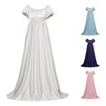 thumbnail image 1 of Xijirk Womens Medieval Ball Gown with Off Shoulder Puff Sleeve Empire Waist and Flowy Train for Halloween Cosplay Themed Party, 1 of 5