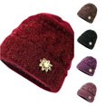 thumbnail image 1 of Xijirk Womens Soft Woolen Hat with Exquisite Floral Ornament Thick Warm Stylish Headwear for Daily Party Autumn Winter Wear,,One Size, 1 of 4
