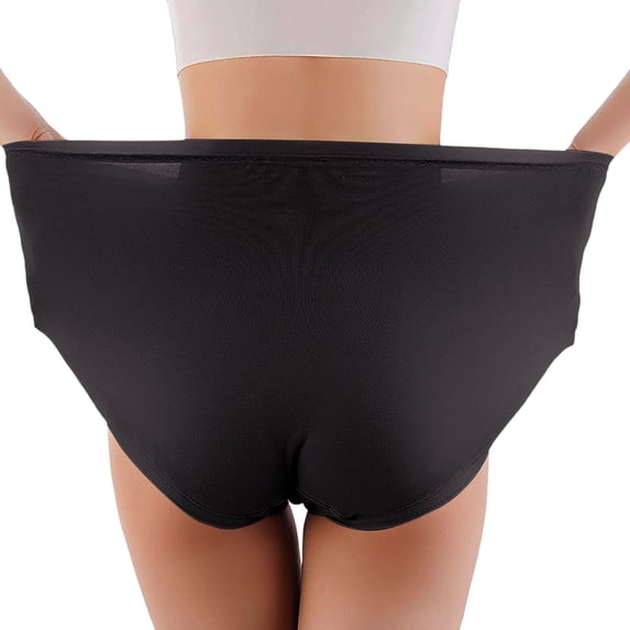 Xijirk Womens Underwear,High Waisted Underwear Panties Full Coverage Soft Comfortable Postpartum Plus Size Briefs Breathable Daily Wear,Panties for Women,Black,3XL