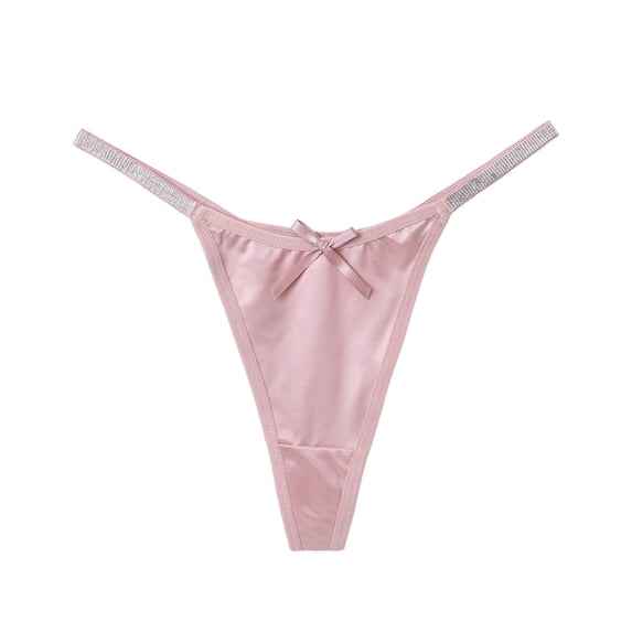 Xijirk Womens Underwear,Thong Underwear High Waist Sexy Glitter Design Comfortable Adjustable Daily Wear Style Breathable Fabric,Panties for Women,Rose Gold,M