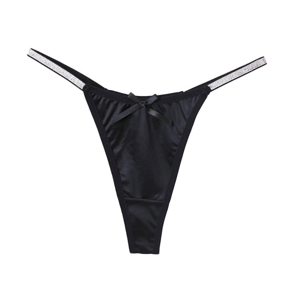 Xijirk Womens Underwear,Thong Underwear High Waist Sexy Glitter Design Comfortable Adjustable Daily Wear Style Breathable Fabric,Panties for Women,Black,S