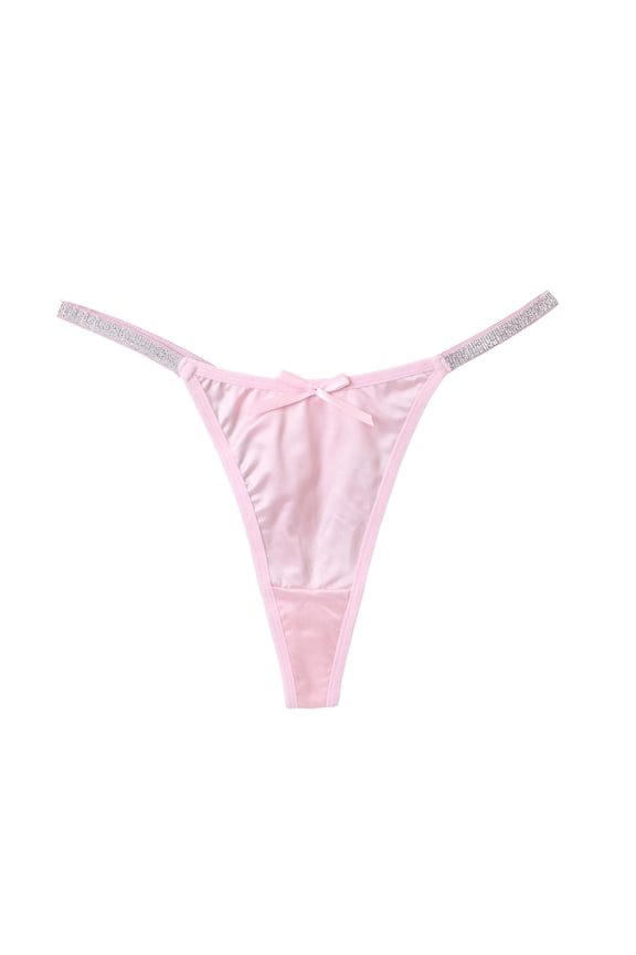 Womens Underwear,Thong Underwear High Waist Sexy Glitter Design Comfortable Adjustable Daily Wear Style Breathable Fabric,Panties for Women,Pink,M