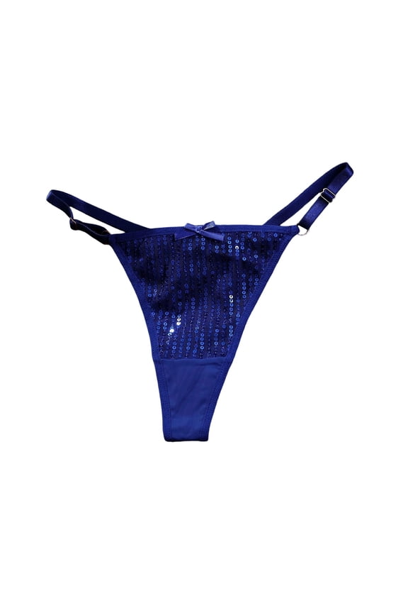 Womens Underwear,Thong Underwear Lace Low Rise T Back G String Design Tie Side Straps Hollow Out Pure Desire Style Soft Stretchable Daily Wear,Panties for Women,Blue,L