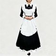 thumbnail image 1 of Xijirk Womens Victorian Maid Collared Long Puff Sleeve Ruffle Maxi Dress with Ruffled Apron for Halloween Cosplay Party Role Play,Black,3XL, 1 of 4