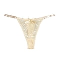 thumbnail image 1 of Xijirk Xijirk Panties for Women,Satin Thong Panties Low Rise Adjustable Bow Detail Peach Enhancer Comfortable ,Womens Underwear,S,Beige, 1 of 4