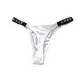 thumbnail image 1 of Xijirk Panties for Women,Satin Thong Underwear Low Rise Seamless Letter Waistband Soft Breathable for Everyday,Womens Underwear,S,White, 1 of 4
