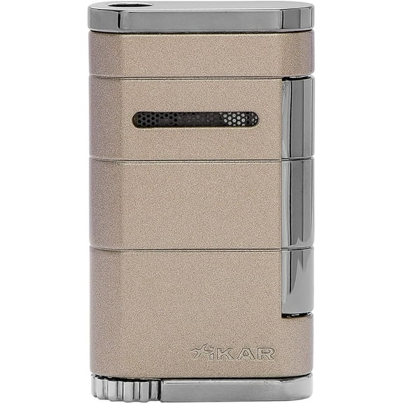 Xikar Allume Single Jet Flame Cigar Lighter, Durable Body, Fuel Gauge, Sandstone