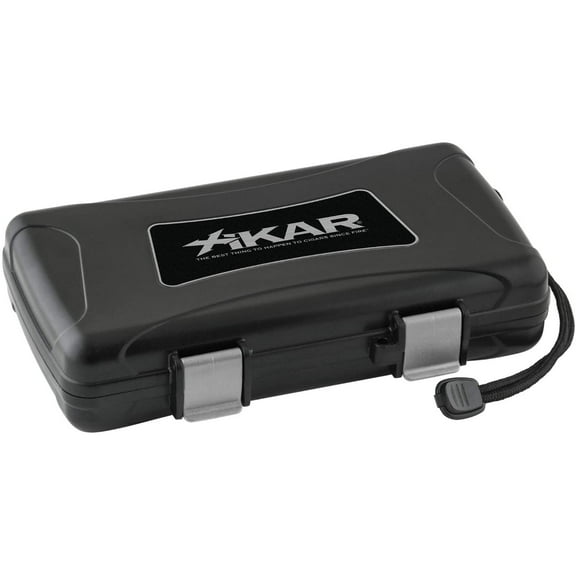 Xikar Cigar Travel Humidor, Extreme Protection, Rugged, Travel Case for 5 Cigars, Airtight, Watertight, Crushproof, Includes 1 Mini Humidifier