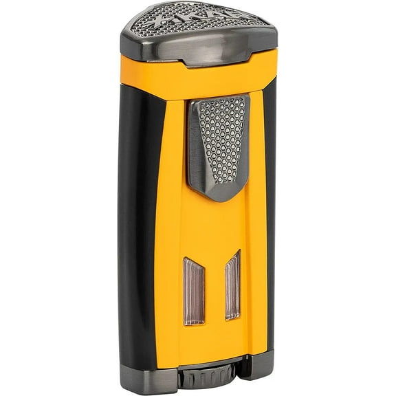 Xikar HP3 Inline Triple Flame Cigar Lighter, Honeycomb Texture, Burnt Yellow