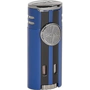 Xikar High Performance HP4 Diamond Quad Flame Cigar Lighter, in Attractive Gift Box, in-line Fuel Adjustment Wheel, Oversized Double EZ-View Fuel Window, Blue